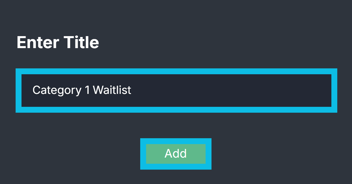 Enetr name and click add