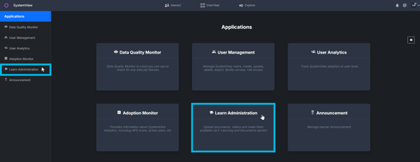 application learn admin